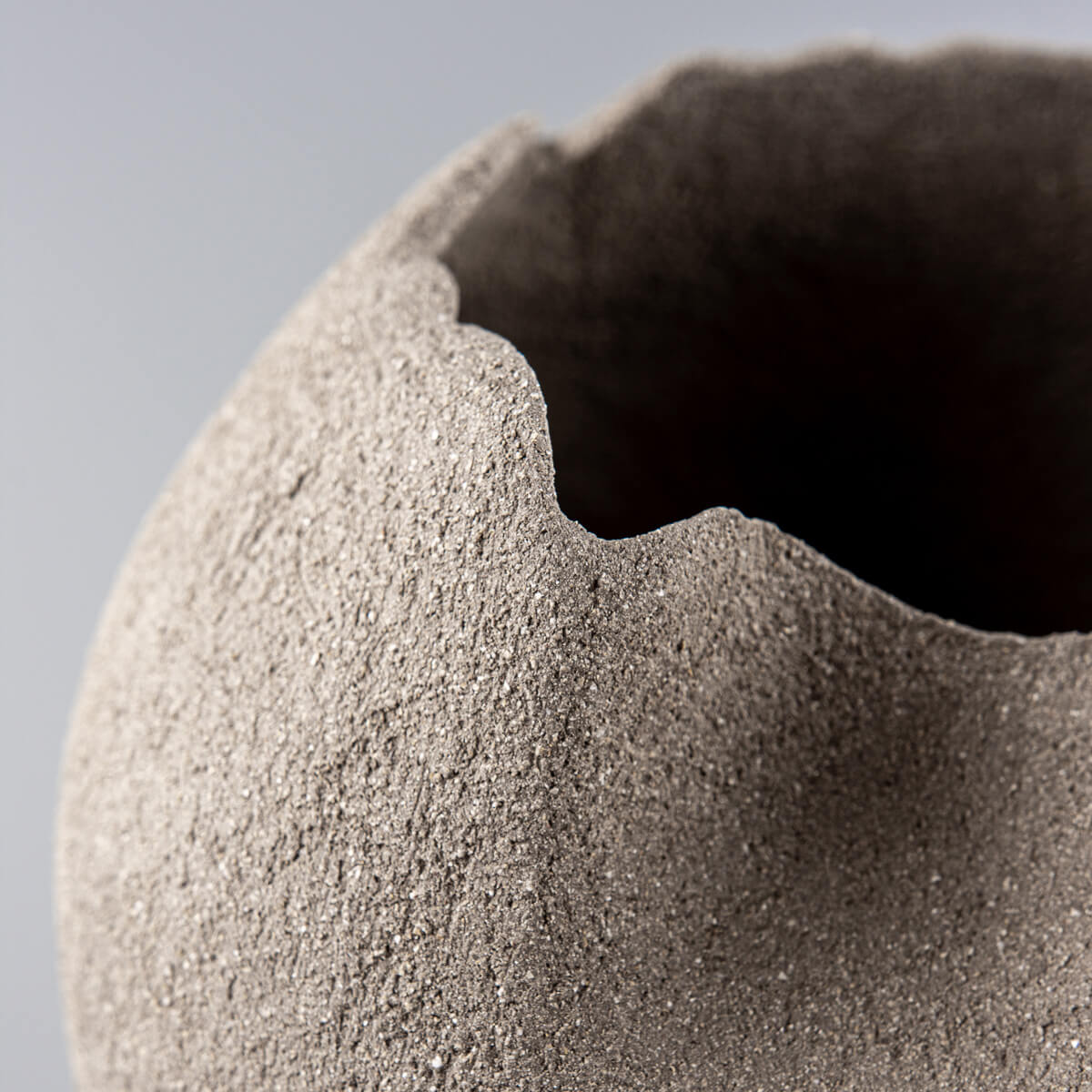 Minimalist gray pottery vase as collectible pottery and housewarming gift idea.