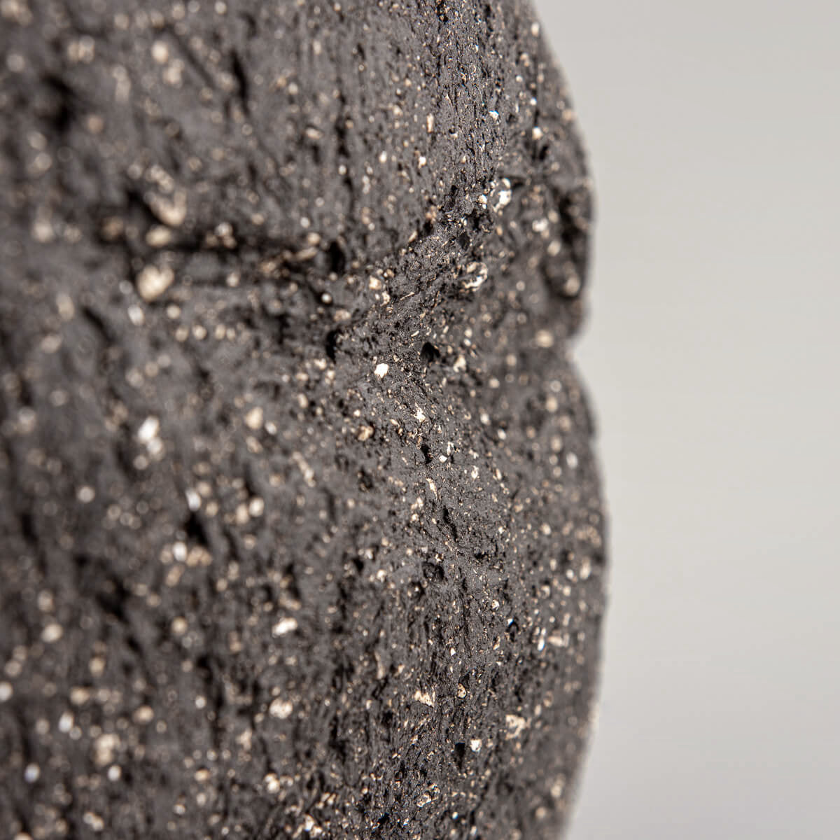 Artisanal pottery vase handmade in dark stoneware clay, limited edition collectible pottery.