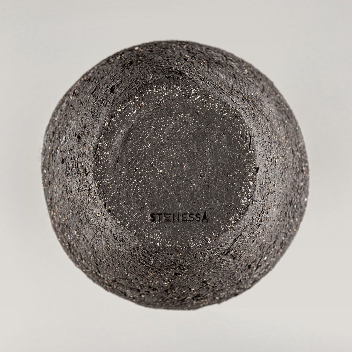 Handmade pottery vase base view with textured dark stoneware clay, luxury collectible pottery decor.