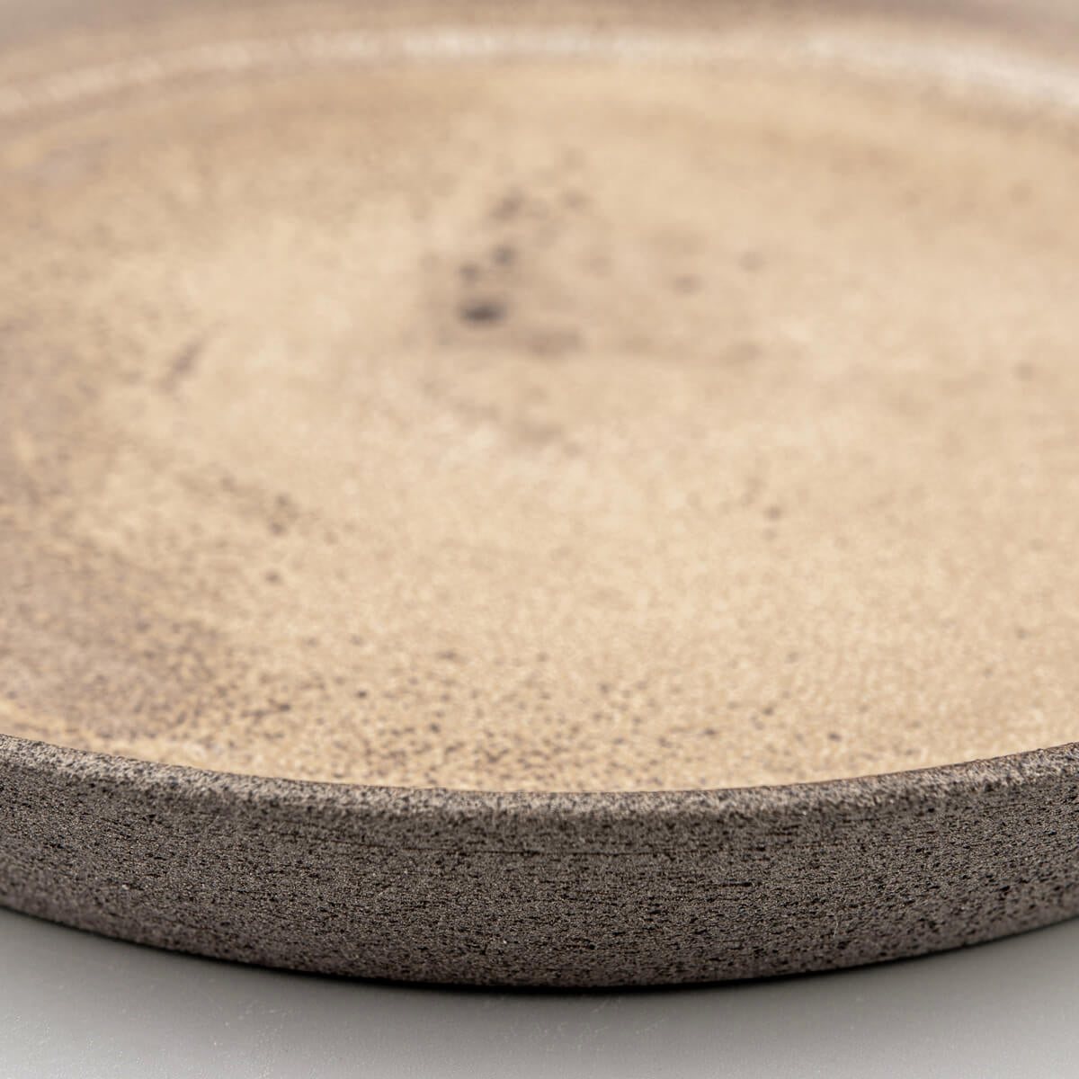 Textured stoneware dinner plate with durable design for professional chefs.