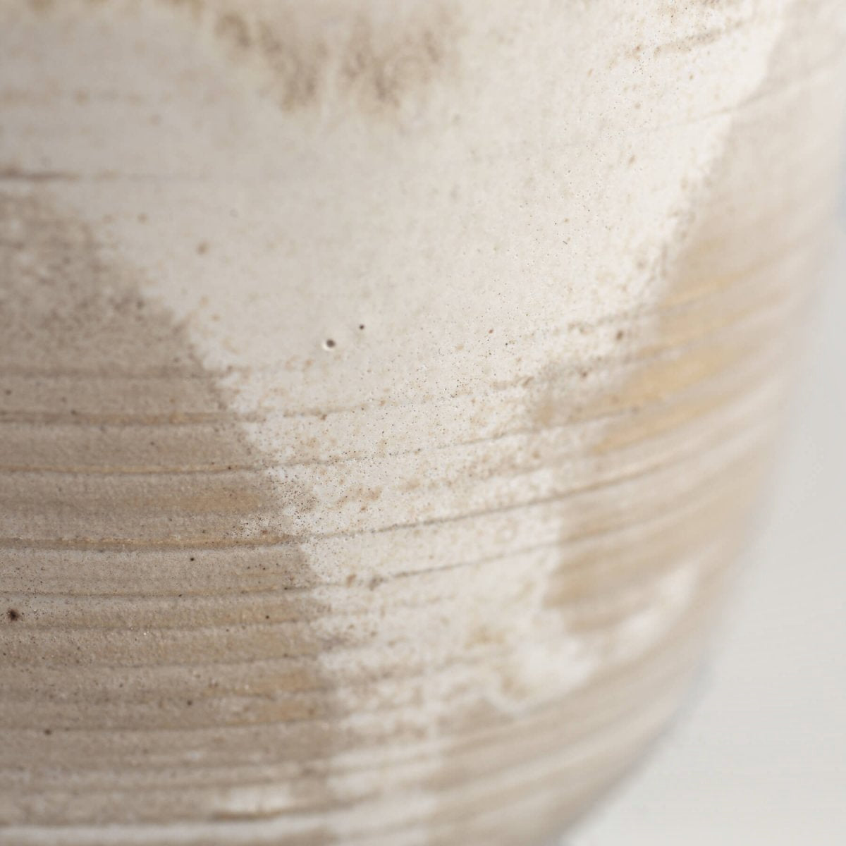 Interior detail of a handcrafted stoneware coffee cup, suitable for home or restaurant kitchenware.