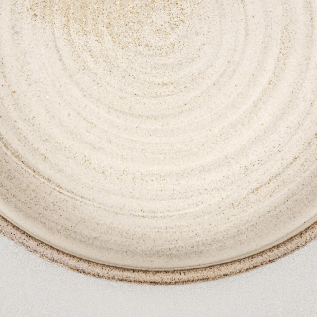 Minimalist stoneware dinner plate with natural clay and modern profile.